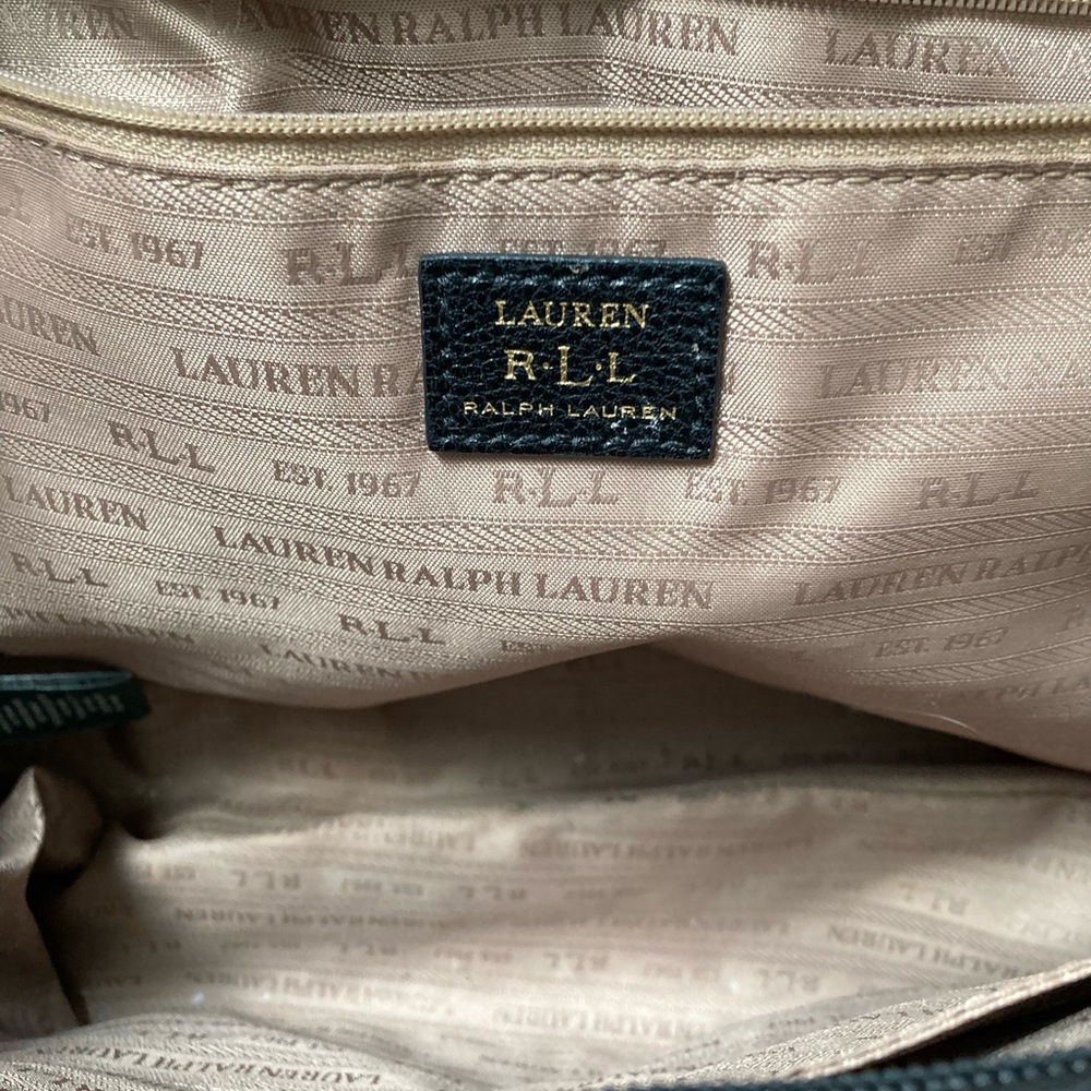 Ralph Lauren Large Black Leather with Studs Zippered Tote Bag NWOT - Picture 8 of 8